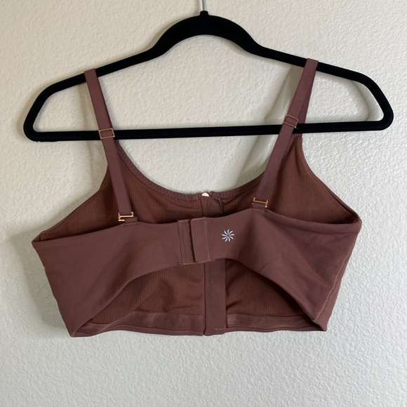 Athleta sports bra mauve Sz large front zip EUC - Picture 2 of 5